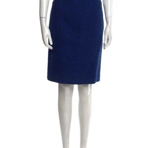 YSL Classic Navy Blue Pencil Skirt